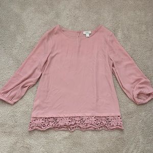 Light Pink Long Sleeve Blouse